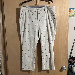 Tommy Hilfiger Women’s Cream Patterned Chinos